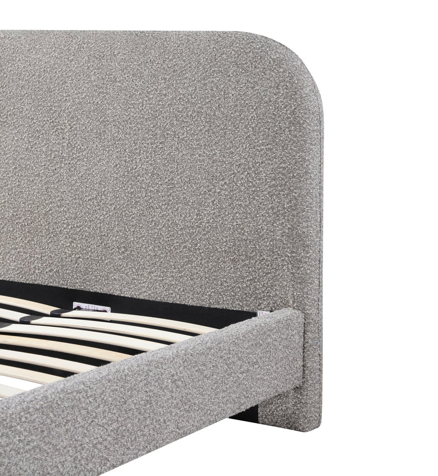 King Bed Frame - Olive Brown Boucle - View 14