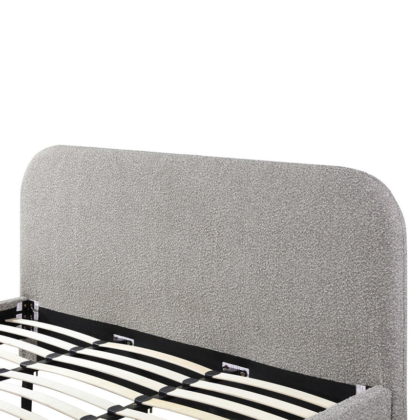 King Bed Frame - Olive Brown Boucle - View 10