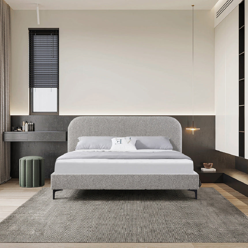King Bed Frame - Olive Brown Boucle - View 3
