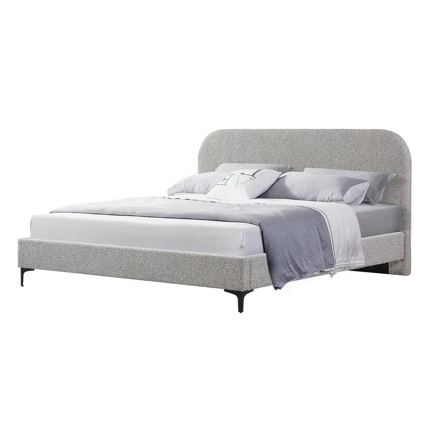 Queen Bed Frame - Olive Brown Boucle