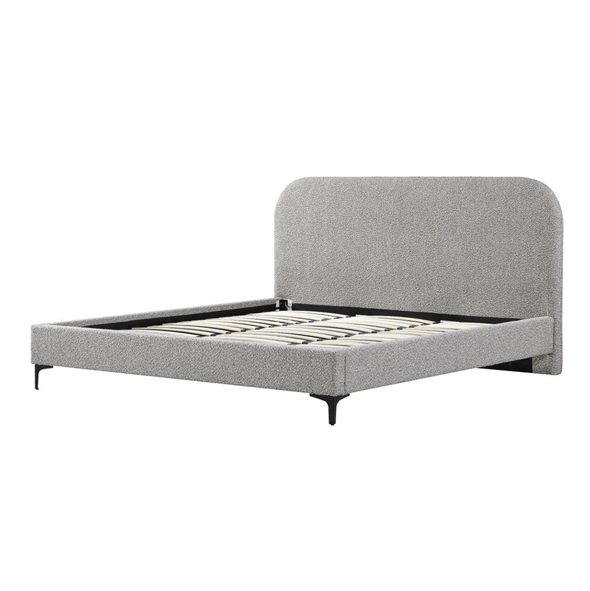 King Bed Frame - Olive Brown Boucle - View 5