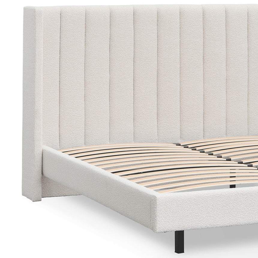 King Sized Bed Frame - Snow Boucle - View 8