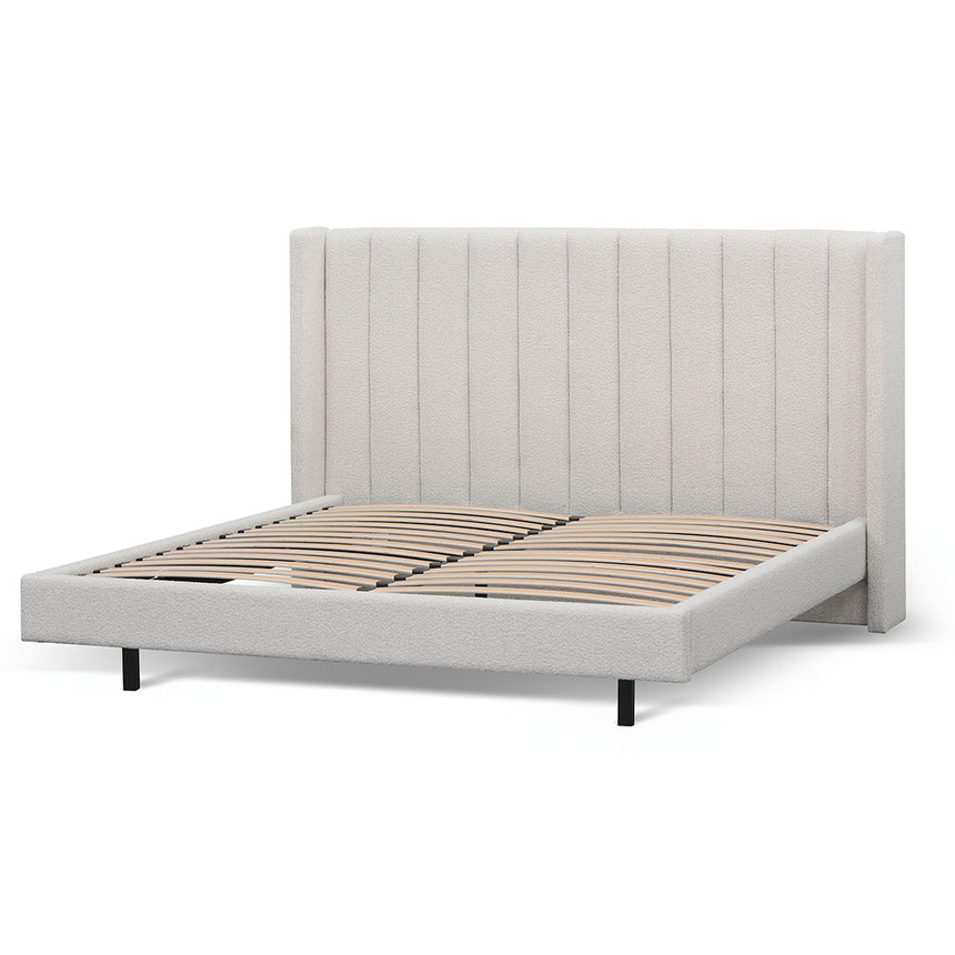 King Sized Bed Frame - Snow Boucle - View 3