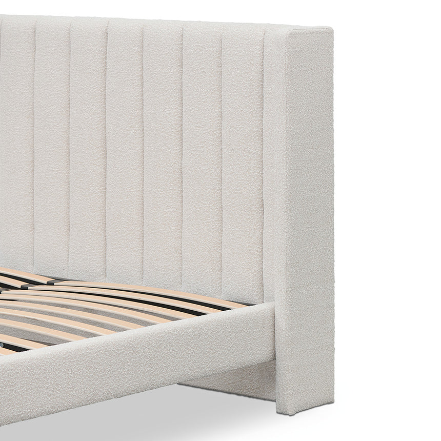 King Sized Bed Frame - Snow Boucle - View 6