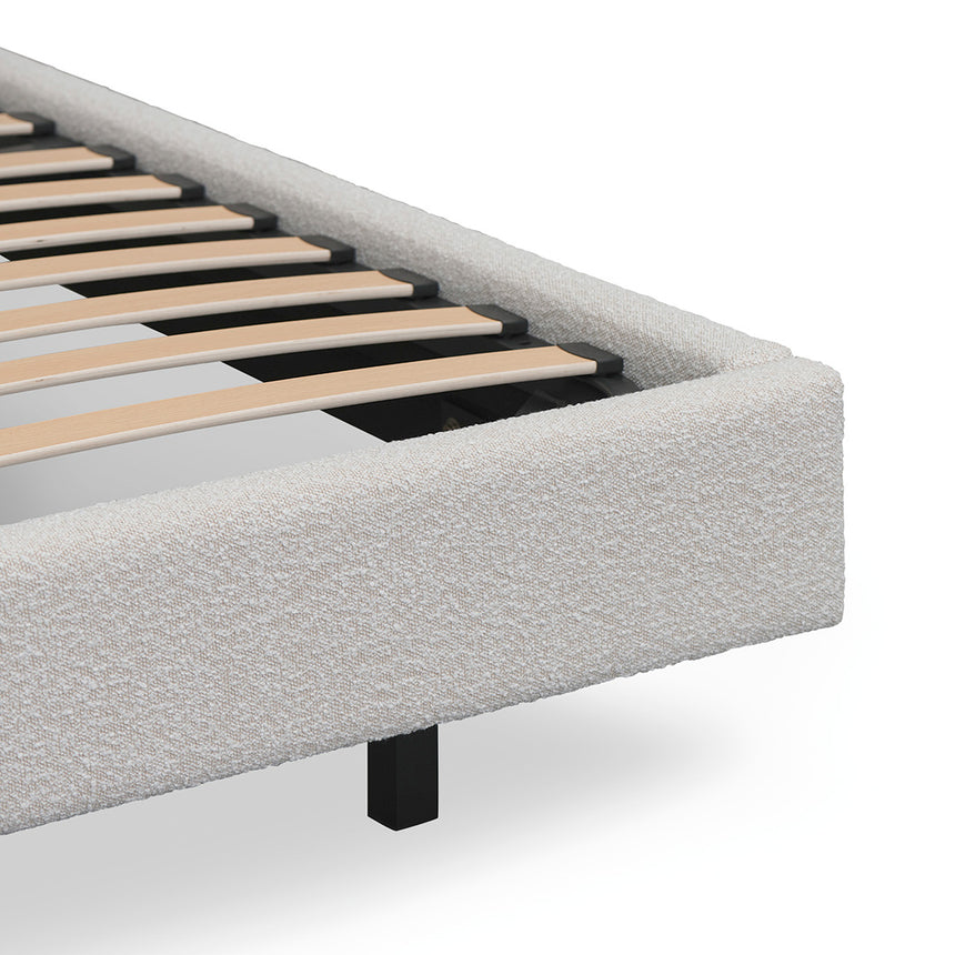 King Sized Bed Frame - Snow Boucle - View 10
