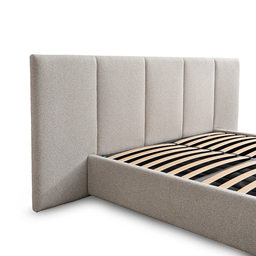 King Bed Frame - Clay Grey with Storage - View 8