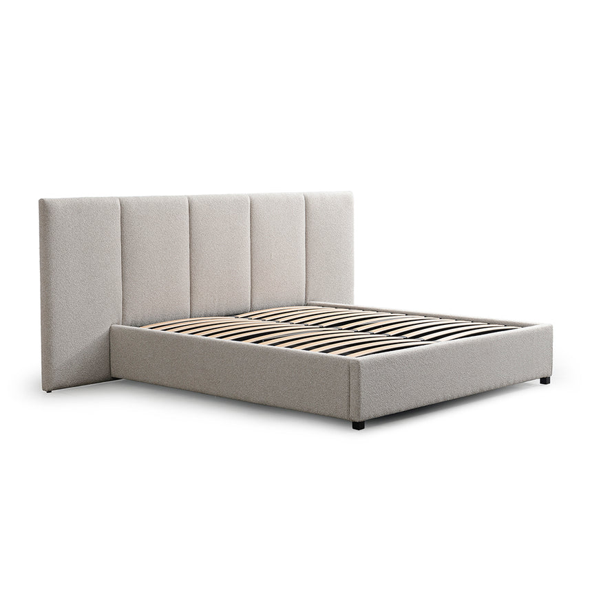 King Bed Frame - Clay Grey with Storage - View 6