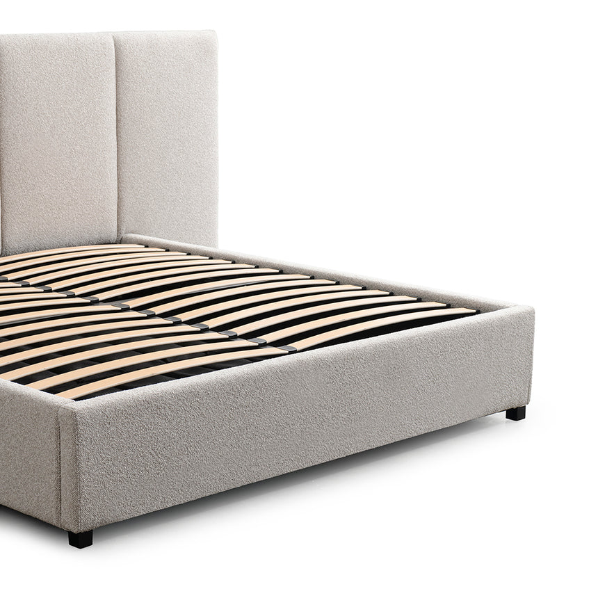 Queen Bed Frame - Clay Grey with Storage - View 5