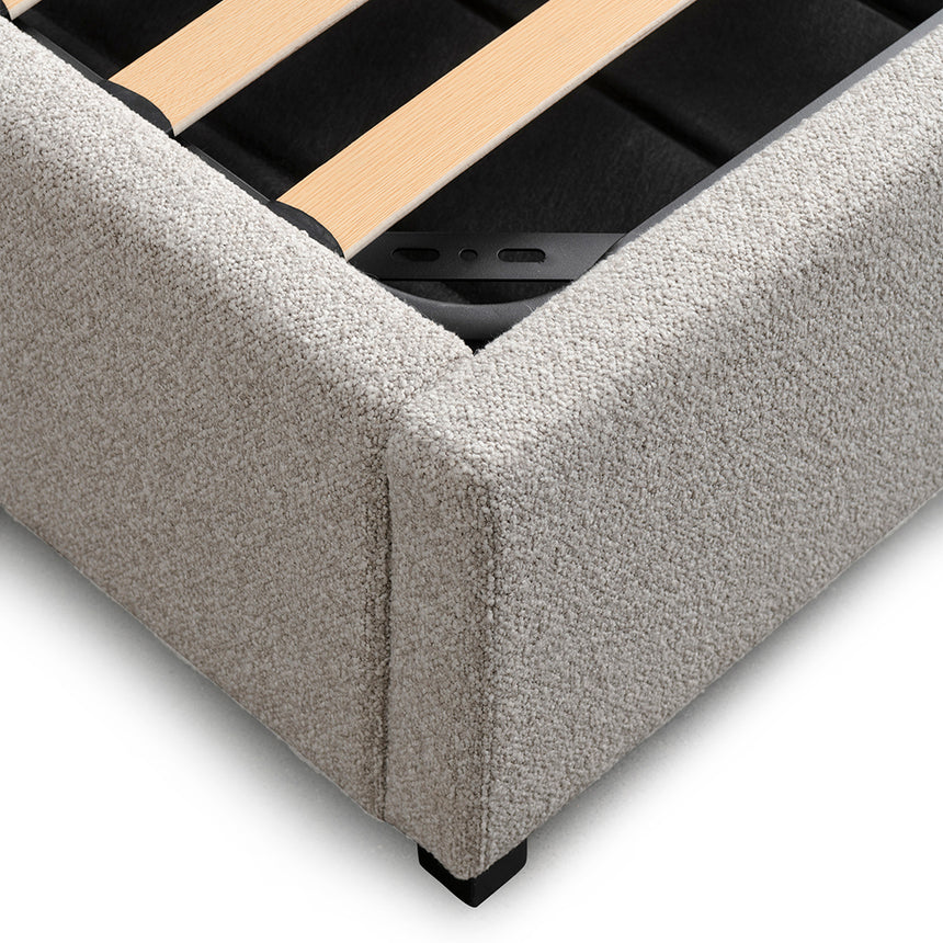 Queen Bed Frame - Clay Grey with Storage - View 6