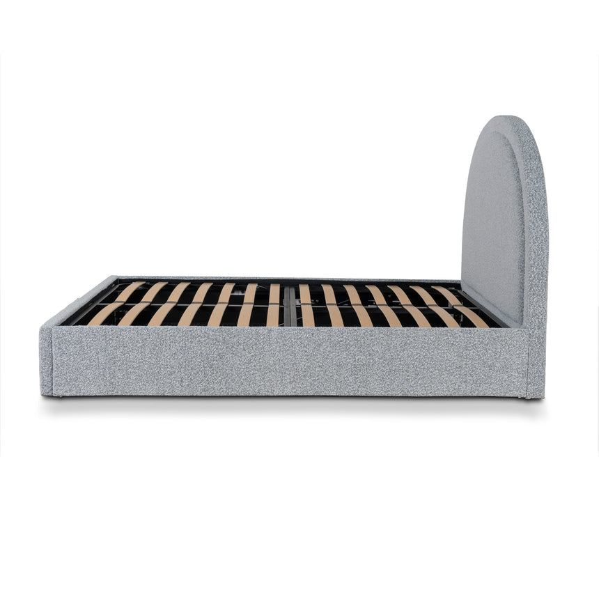 Queen Bed Frame - Cloudy Pepper Boucle with Storage - View 4