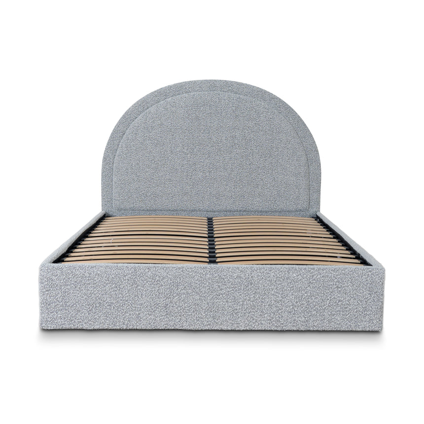 Queen Bed Frame - Cloudy Pepper Boucle with Storage - View 2