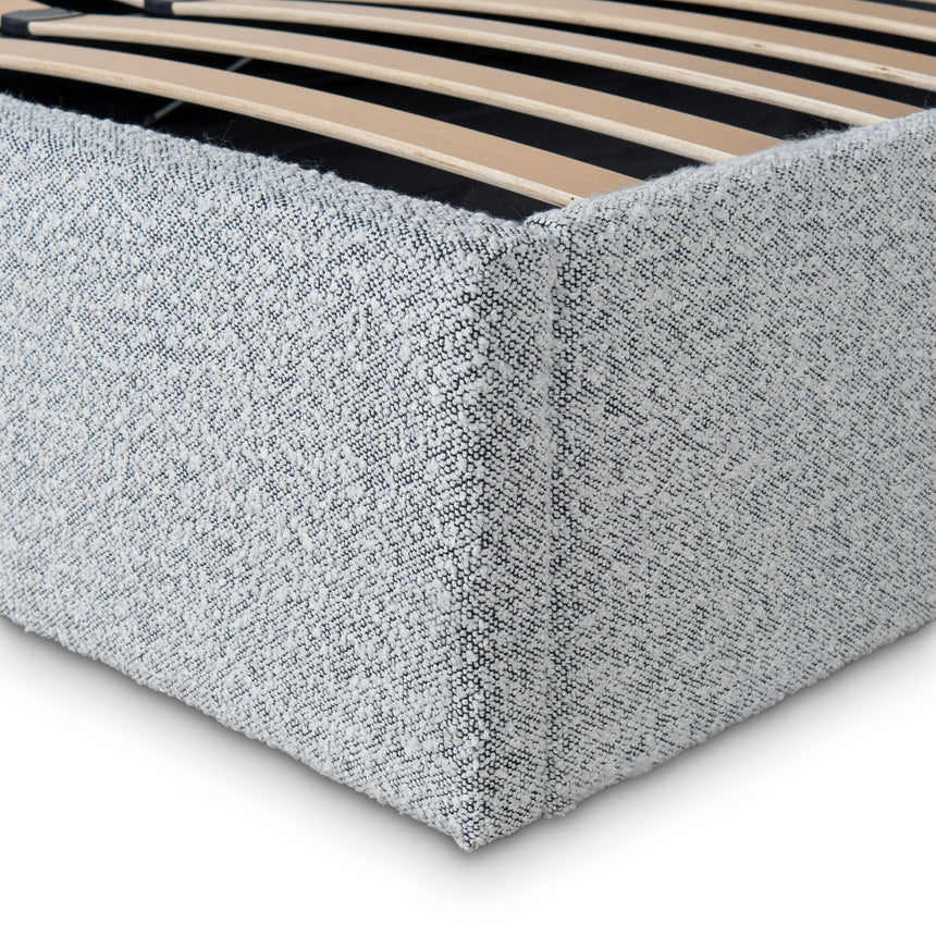 Queen Bed Frame - Cloudy Pepper Boucle with Storage - View 13