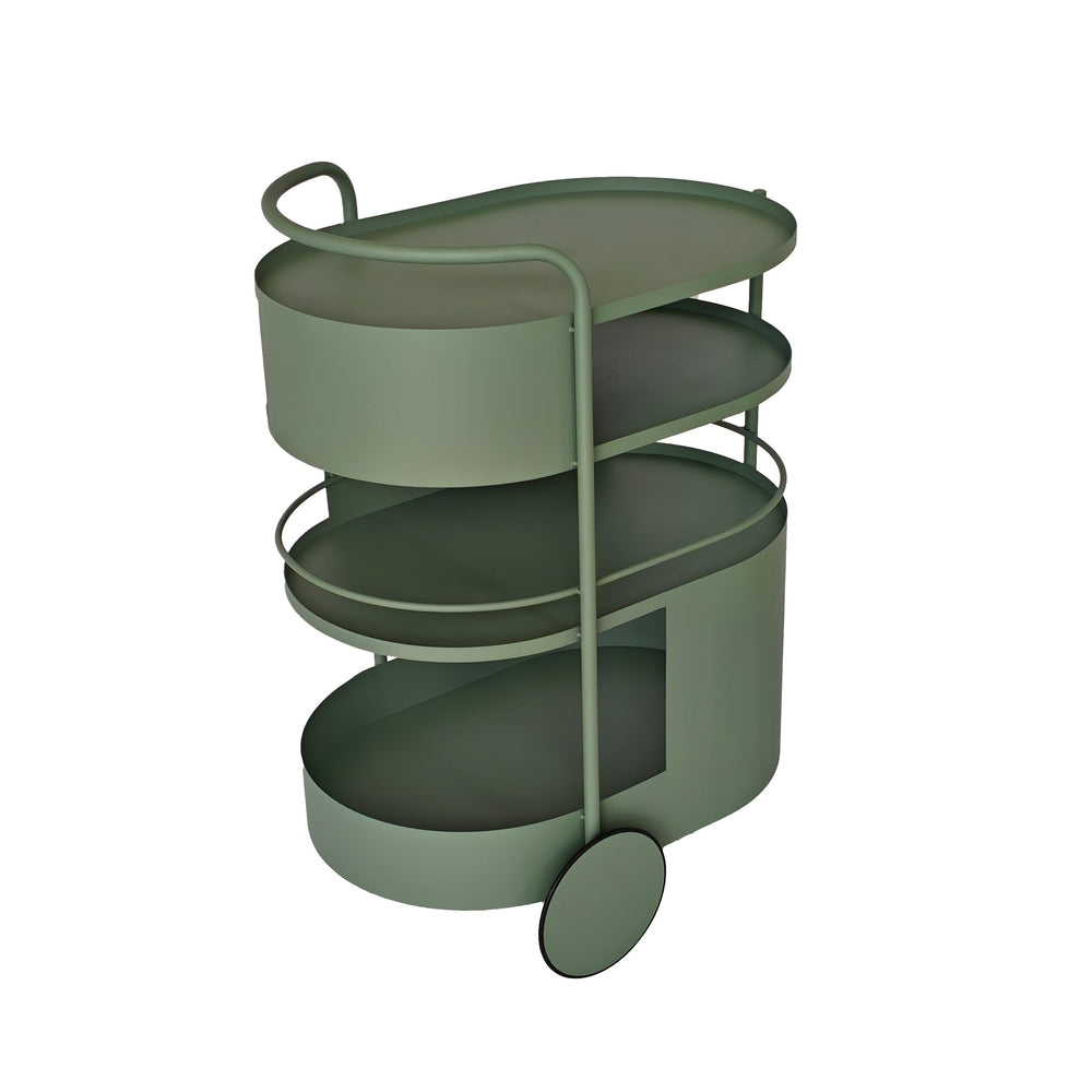 63cm Bar Cart | Sage Green | Myka Home - View 2