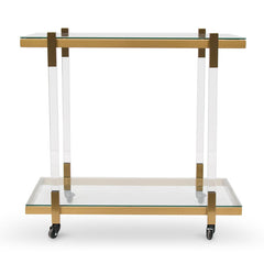CBR6940-BS Glass Bar Cart - Brushed Gold