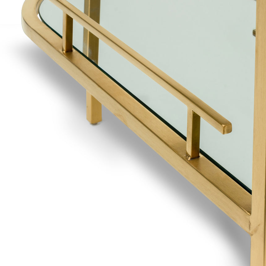 Bar Cart - Mirror and Gold Base - View 5