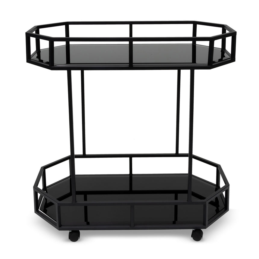 Bar Cart - Mirror and Black Base - View 2