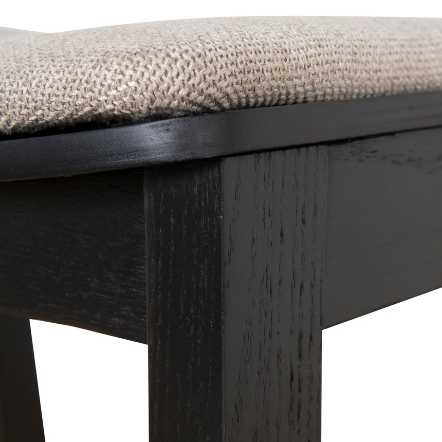 Black Bar Stool - Grey Seat - View 11
