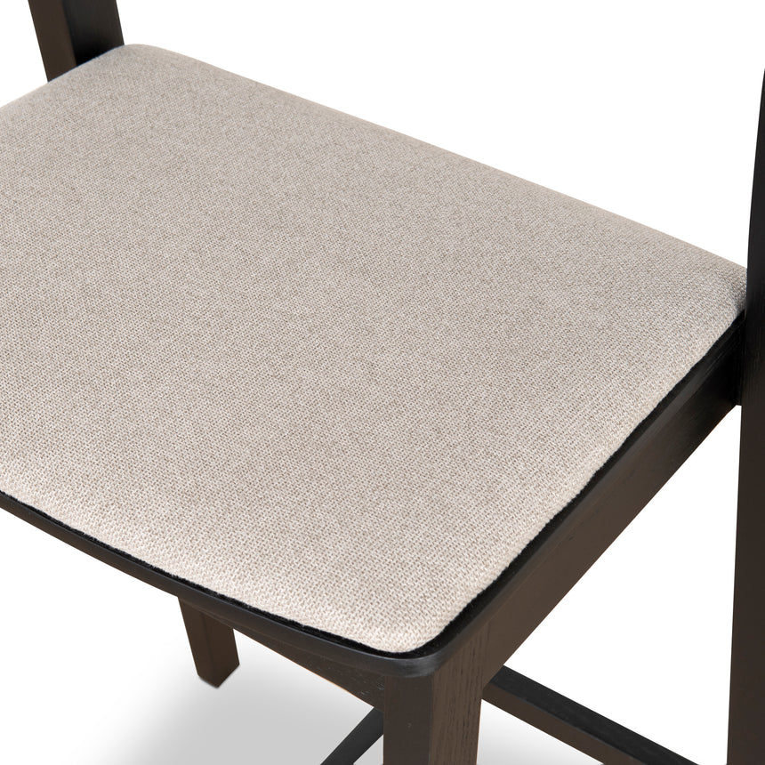 Black Bar Stool - Grey Seat - View 14