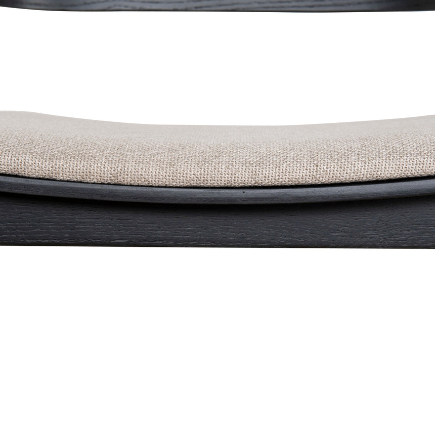 Black Bar Stool - Grey Seat - View 15