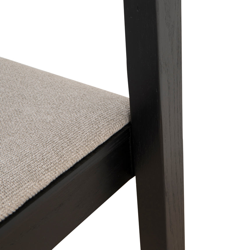 Black Bar Stool - Grey Seat - View 7