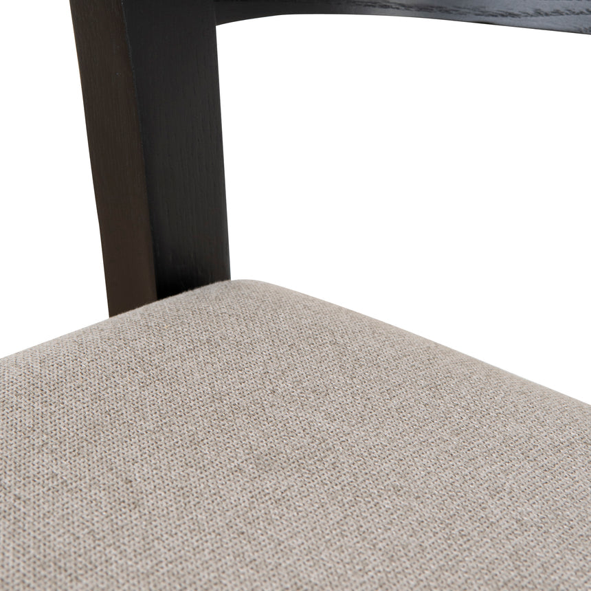 Black Bar Stool - Grey Seat - View 8