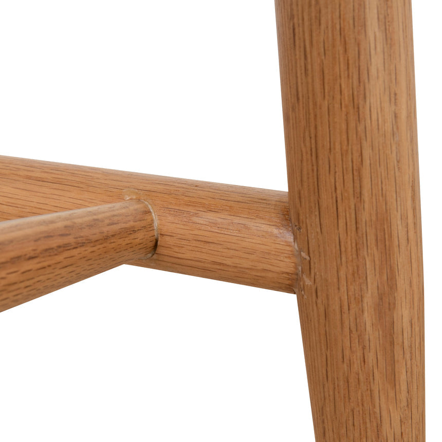 65cm Coastal Beige Bar Stool - Natural Oak - View 12