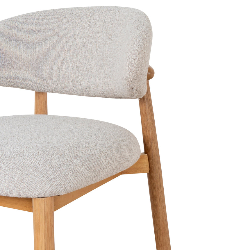 65cm Coastal Beige Bar Stool - Natural Oak - View 14