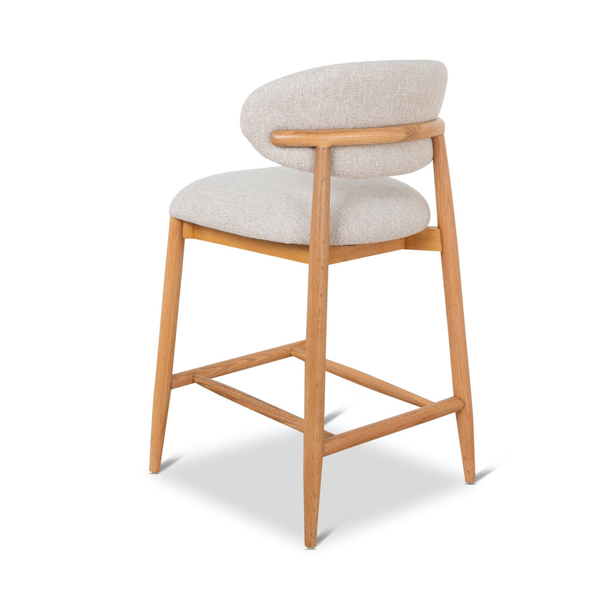 65cm Coastal Beige Bar Stool - Natural Oak - View 5