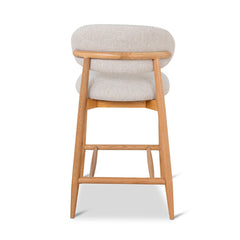 CBS10149-MY 65cm Coastal Beige Bar Stool - Natural Oak