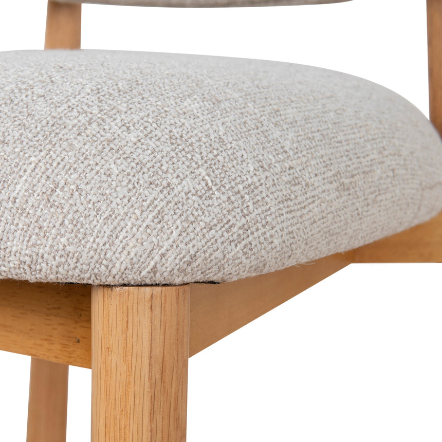 65cm Coastal Beige Bar Stool - Natural Oak - View 8
