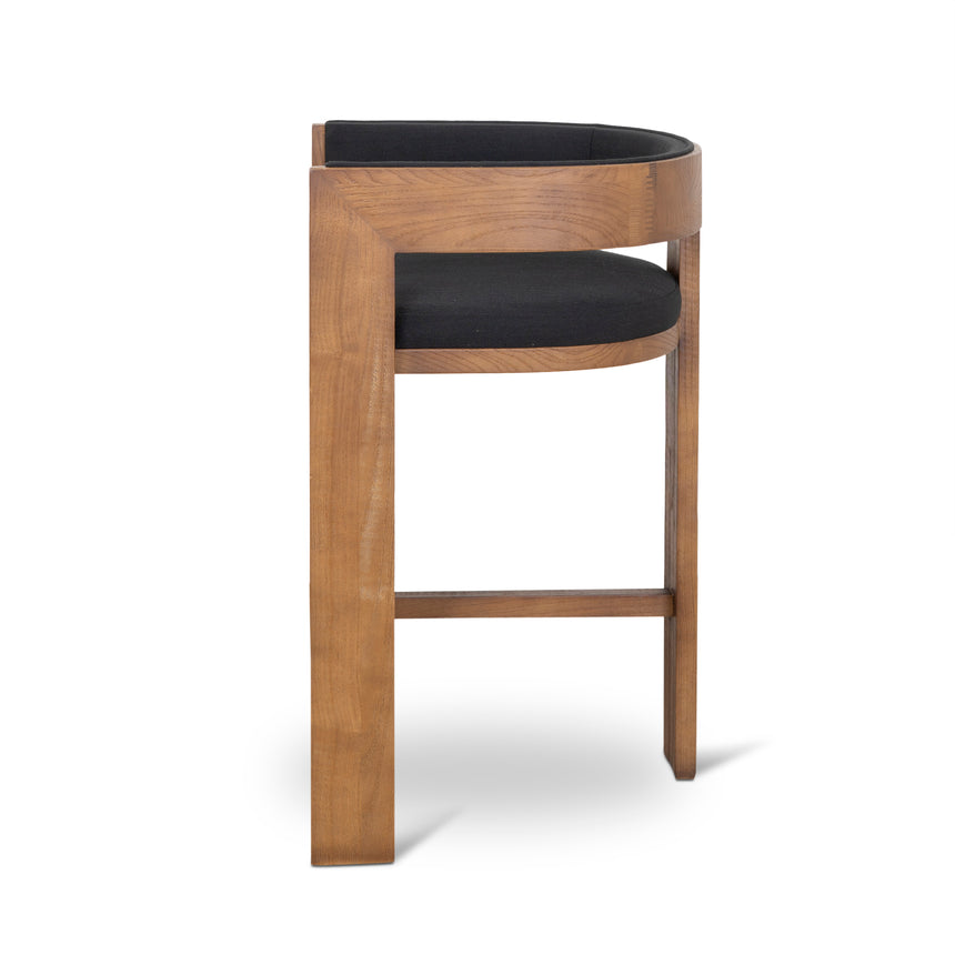 Brown ELM Barstool - Black - View 3