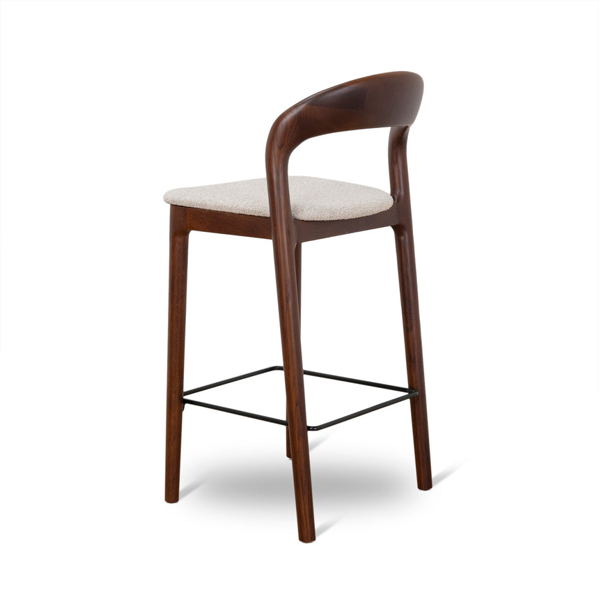 65cm Dark Brown Bar Stool - Beige (Set of 2) - View 6