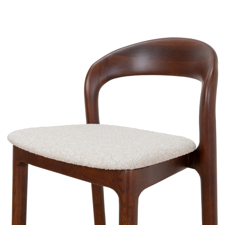 65cm Dark Brown Bar Stool - Beige (Set of 2) - View 7