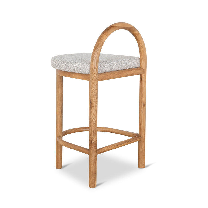 66cm Natural Bar Stool - Clay Grey - View 4