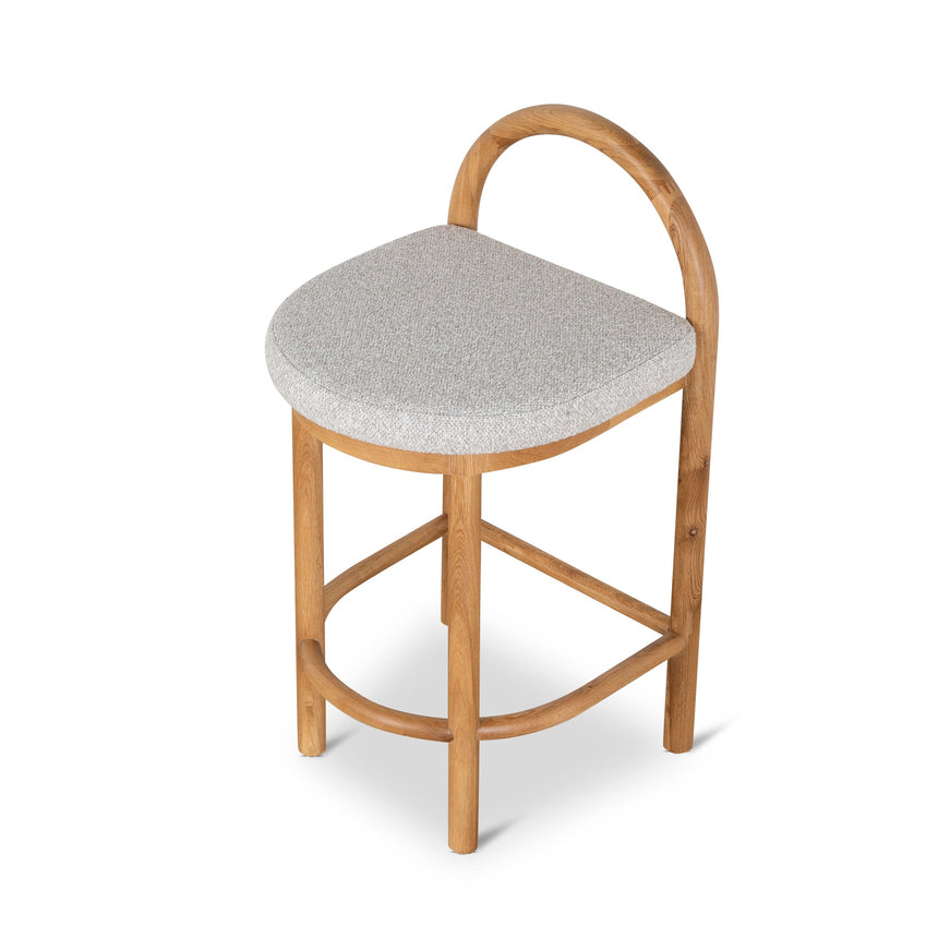 66cm Natural Bar Stool - Clay Grey - View 6