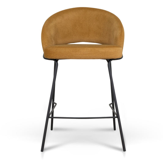 Black Bar Stool | Orange Gold Seat (Set of 2) | Myka Home