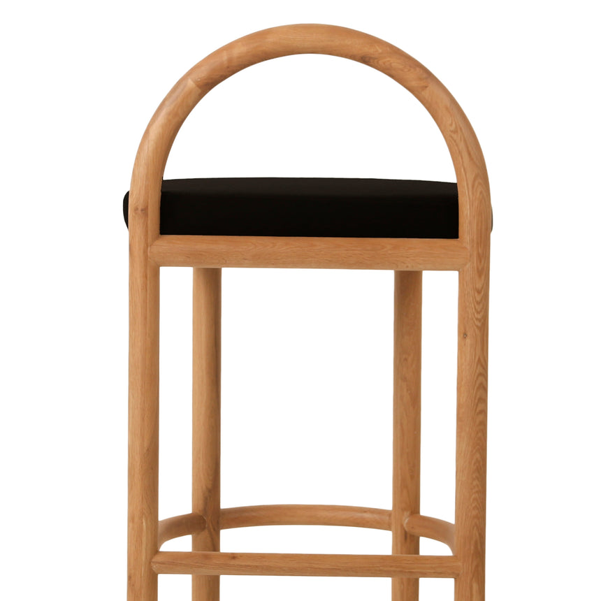 66cm Natural Bar Stool - Black Seat - View 6