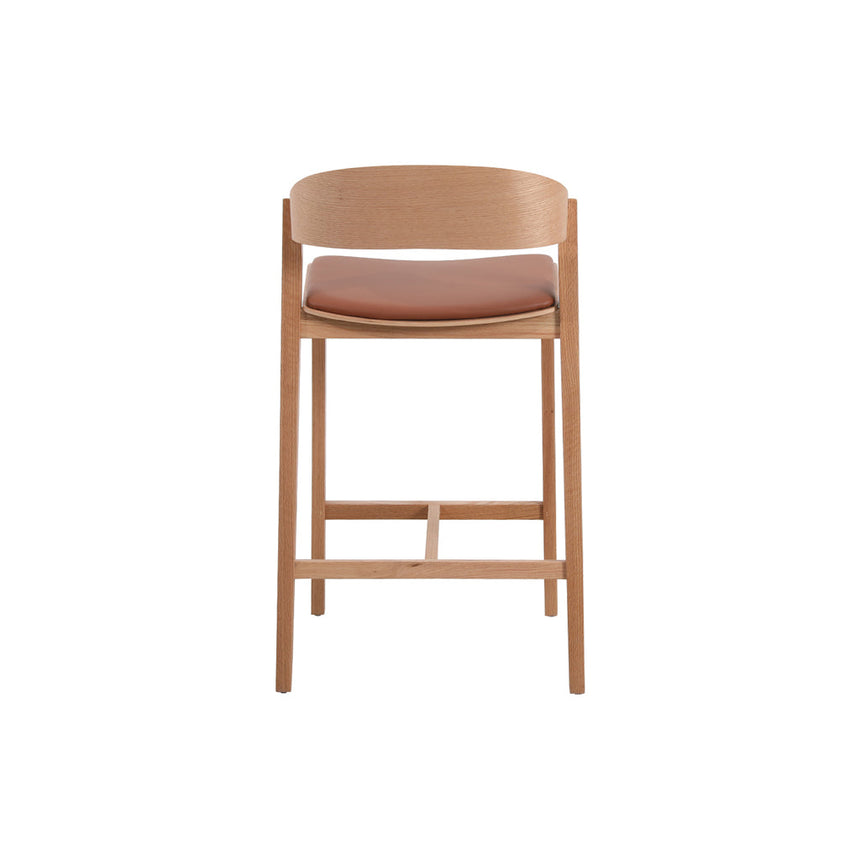 Natural Bar Stool - Brown Seat - View 5