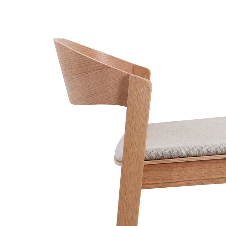 Natural Bar Stool - Grey Seat - View 6
