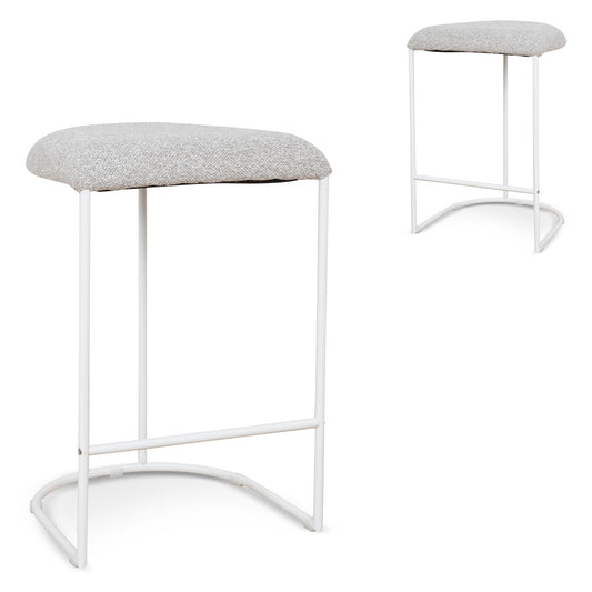 65CM White Bar Stool | Clay Grey (Set Of 2) | Myka Home