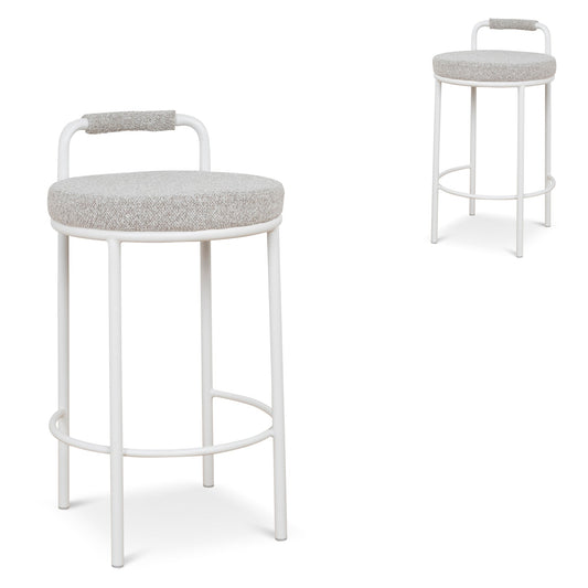65CM White Bar Stool | Clay Grey (Set Of 2) | Myka Home