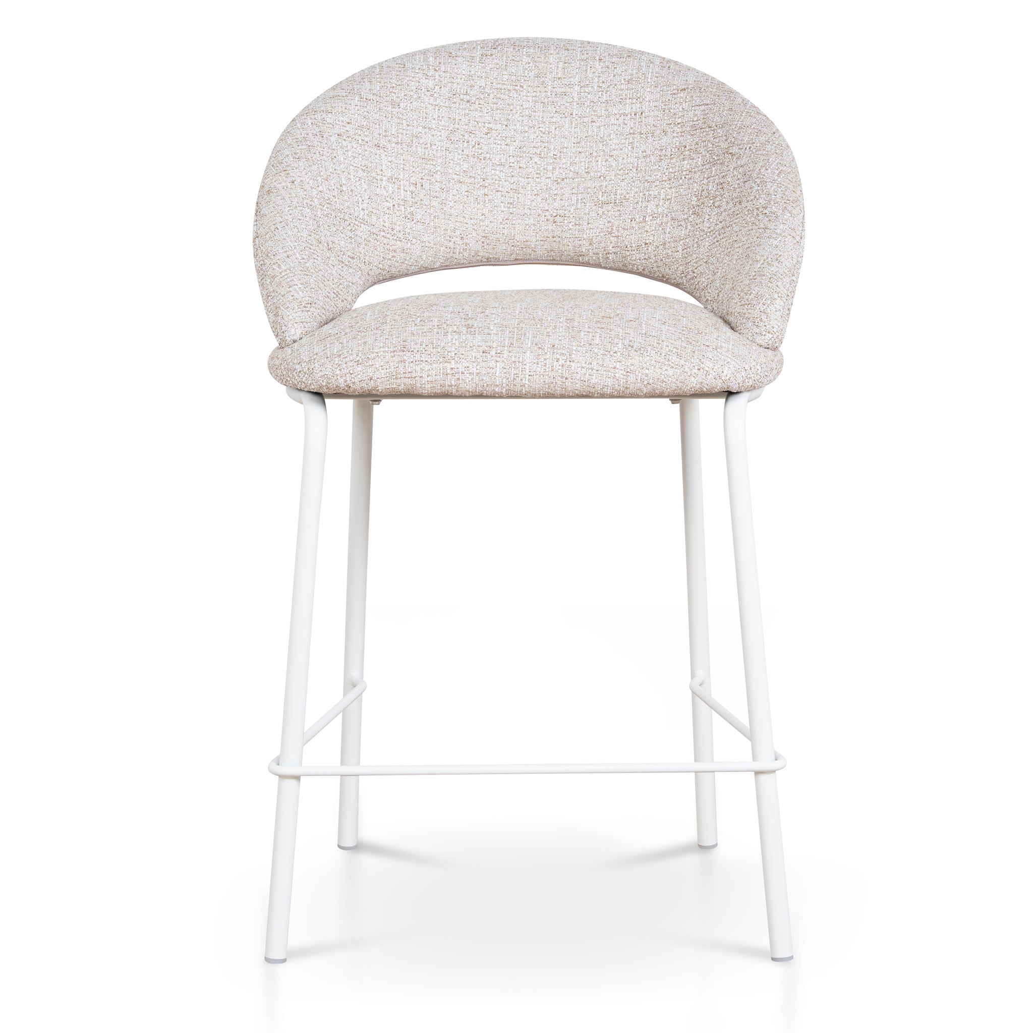 White Bar Stool | Pale Beige (Set Of 2) | Myka Home - View 3