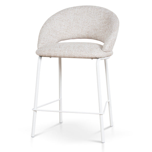White Bar Stool | Pale Beige (Set Of 2) | Myka Home - View 2