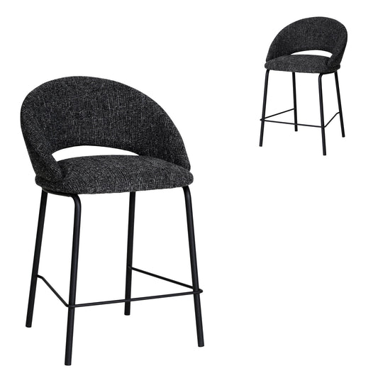 Black Bar Stool | Field Charcoal (Set Of 2) | Myka Home