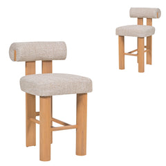 Natural Barstool | Pale Beige (Set of 2) | Myka Home