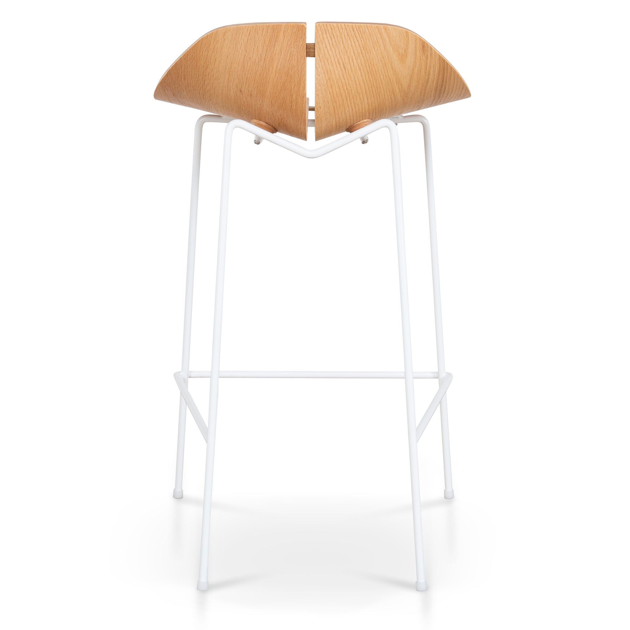 65cm Matte White Bar Stool | Natural | Myka Home - View 5