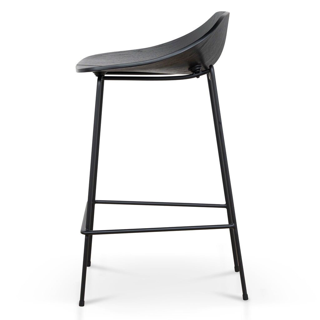 65cm Bar Stool | Full Black | Myka Home - View 3