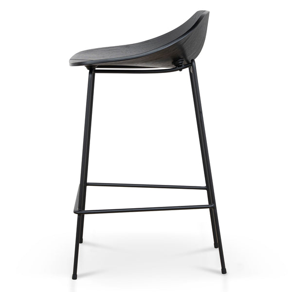 65cm Bar Stool | Full Black | Myka Home - View 3