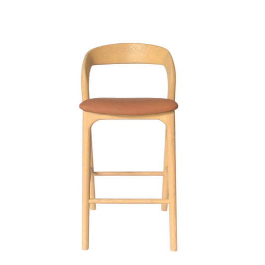 65cm Natural Bar Stool | Naxos Tan | Myka Home