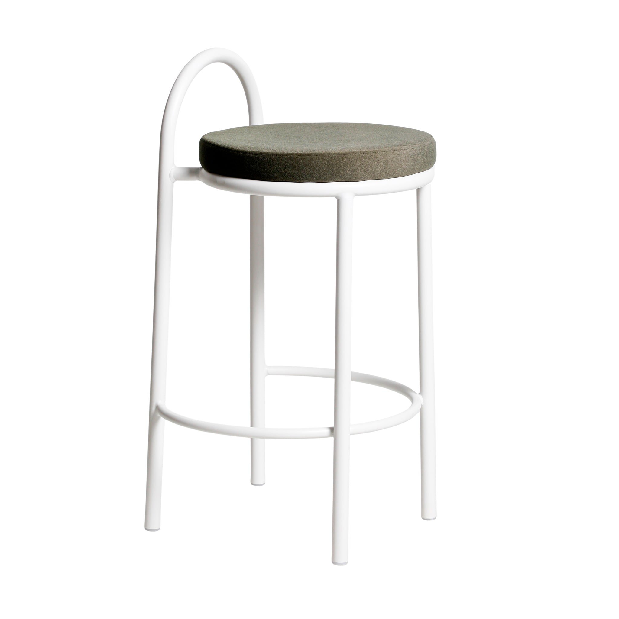 63cm White Frame Bar Stool | Dark Moss Green (Set of 2) | Myka Home - View 4